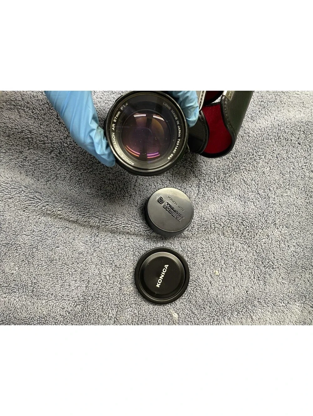 Konica 57mm f/1.4 Hexanon EE AR Mount Camera Lens With Case